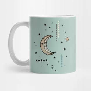 Boho Tribal Moons - dusty green Mug